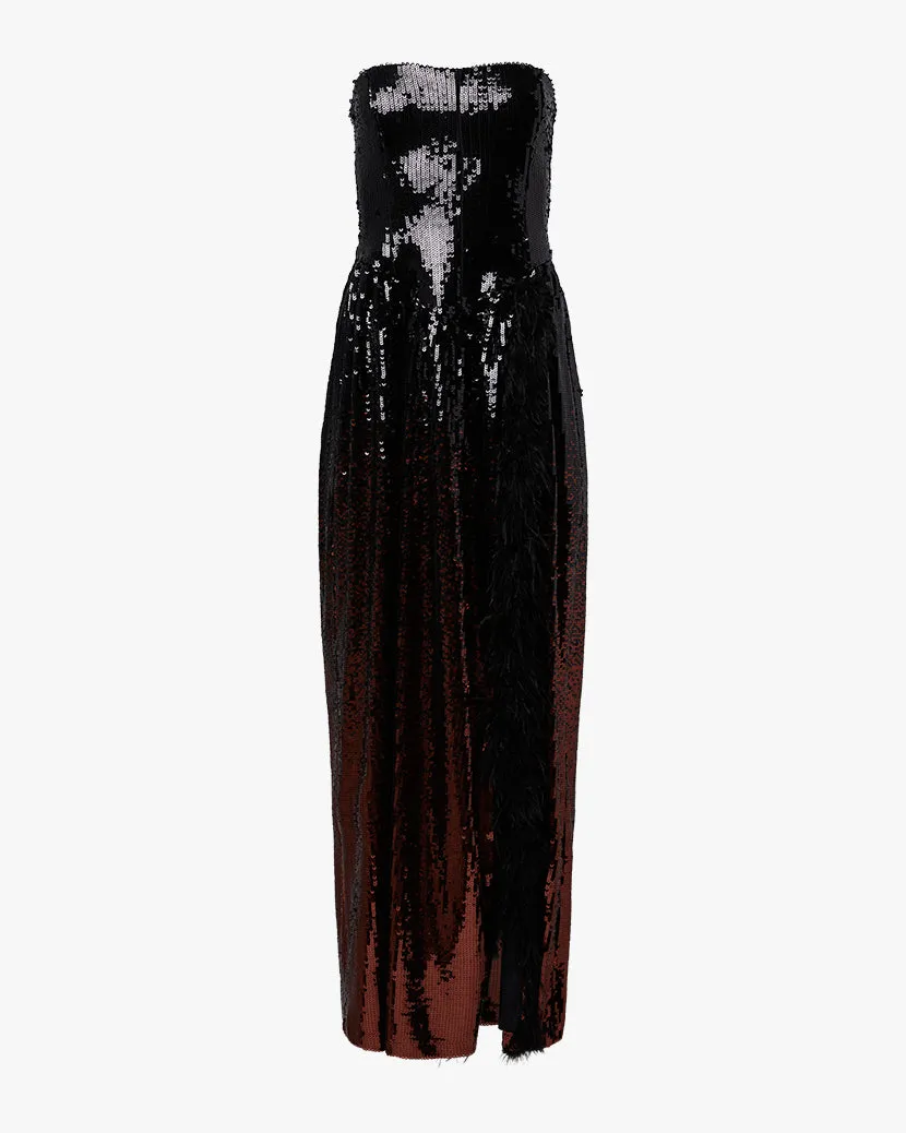 Corset Feathered Gown sold by WeWoreWhat product image thumbnail 3