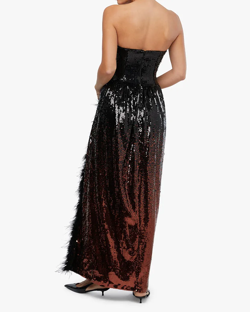 Corset Feathered Gown sold by WeWoreWhat product image thumbnail 5