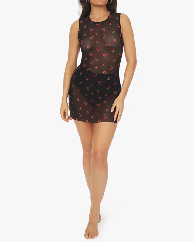 Mesh Cherries Muscle Tank Dress sold by WeWoreWhat