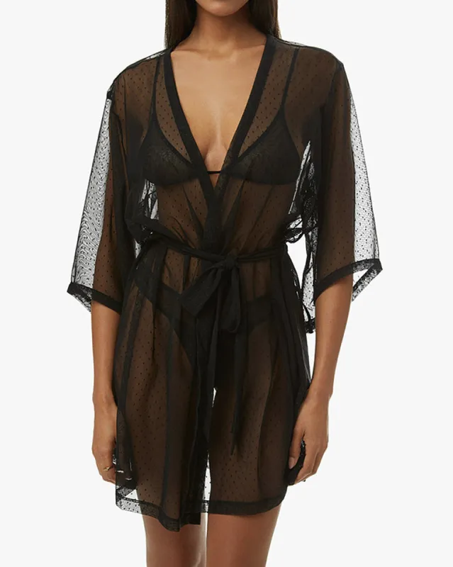 Swiss Dot Mesh Robe sold by WeWoreWhat