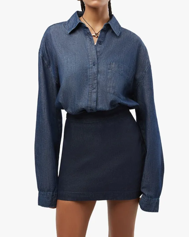 Boyfriend Chambray Overshirt sold by WeWoreWhat