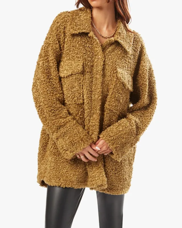 Teddy Faux Fur Shacket sold by WeWoreWhat