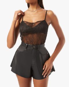 Vegan Leather Flare Bell Short sold by WeWoreWhat
