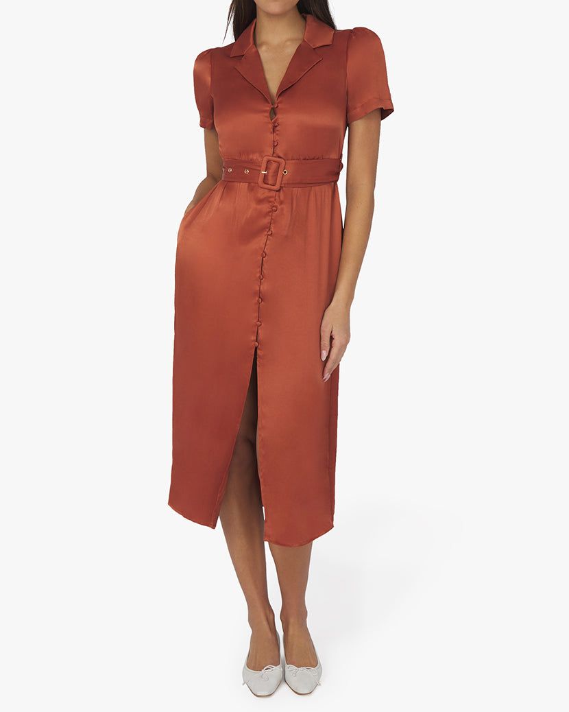 Camp Satin Collar Shirt Dress sold by WeWoreWhat