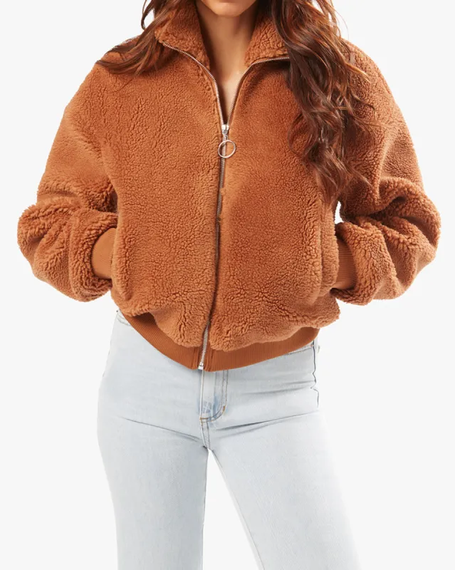 Teddy Sherpa Bomber Jacket sold by WeWoreWhat
