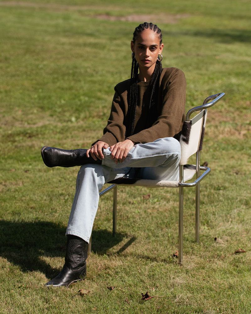 Shoulder Pad Cropped Sweater sold by WeWoreWhat product image thumbnail 3