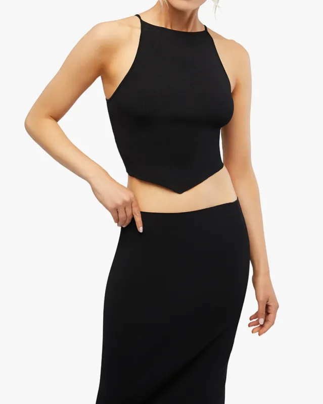 V Cropped Fully Fashioned Rib Tank sold by WeWoreWhat