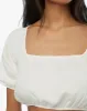 Square Neck Linen Crop Top sold by WeWoreWhat