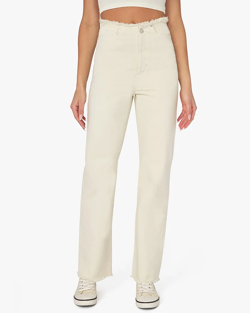 Frayed Waistband Stretch Twill Straight Denim sold by WeWoreWhat