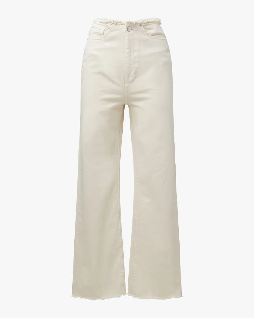 Frayed Waistband Stretch Twill Straight Denim sold by WeWoreWhat product image thumbnail 2