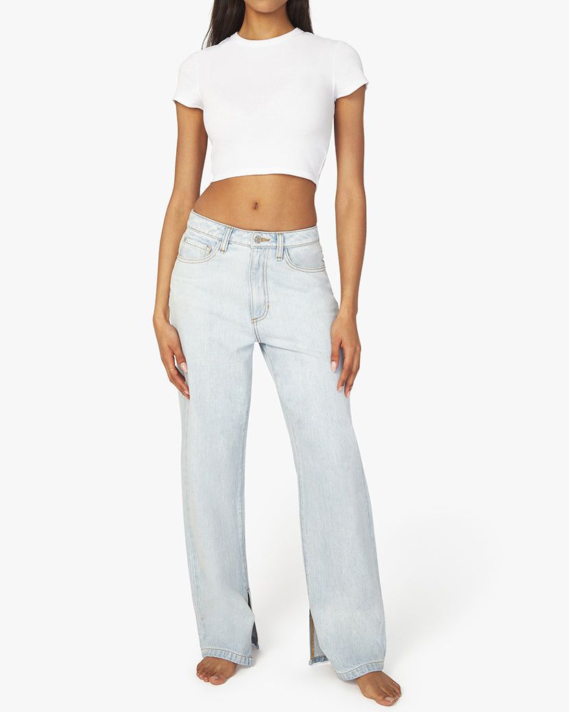 Cropped Waffle Knit Baby Tee sold by WeWoreWhat