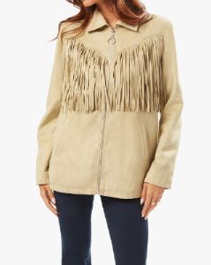 Faux Suede Fringe Jacket sold by WeWoreWhat