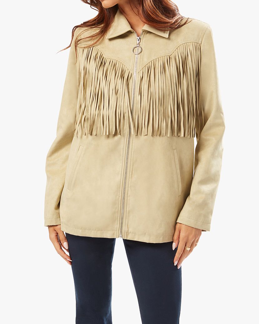 Faux Suede Fringe Jacket sold by WeWoreWhat product image thumbnail 5