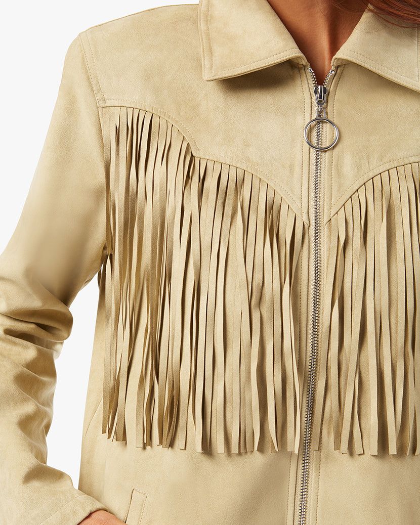 Faux Suede Fringe Jacket sold by WeWoreWhat product image thumbnail 4