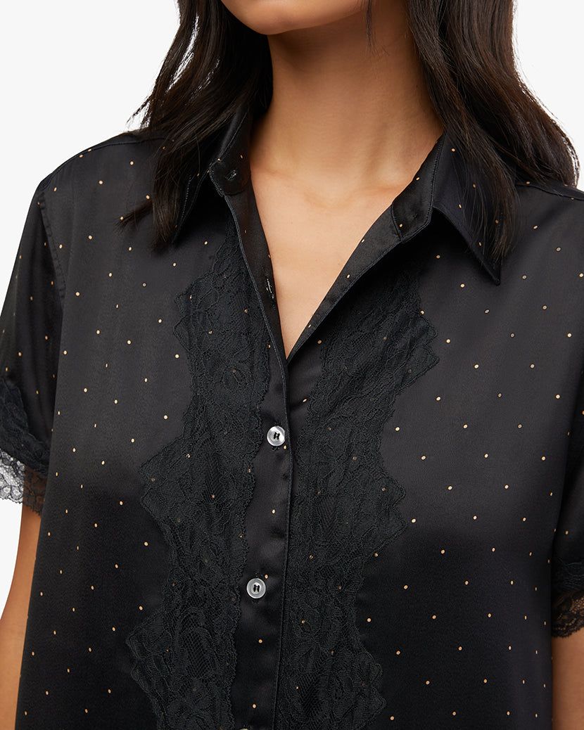 Silky Lace Short Sleeve Button Up sold by WeWoreWhat product image thumbnail 5