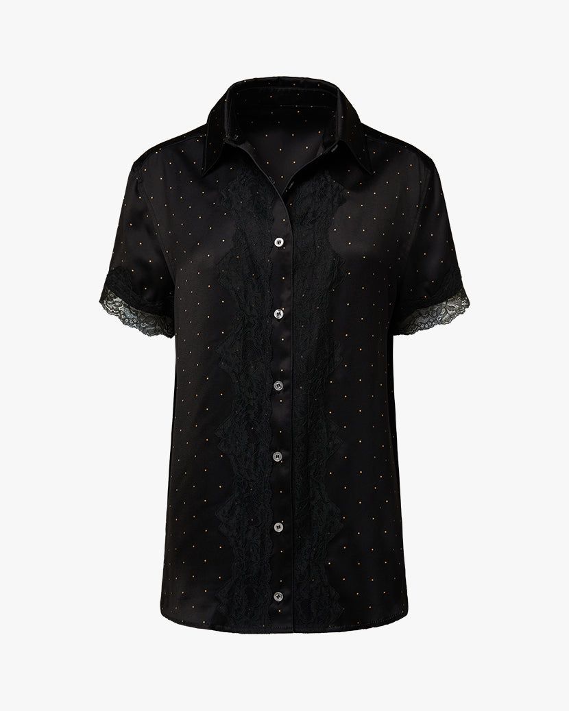 Silky Lace Short Sleeve Button Up sold by WeWoreWhat product image thumbnail 3