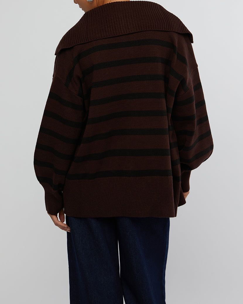 Striped Sweater Zip Up sold by WeWoreWhat product image thumbnail 5
