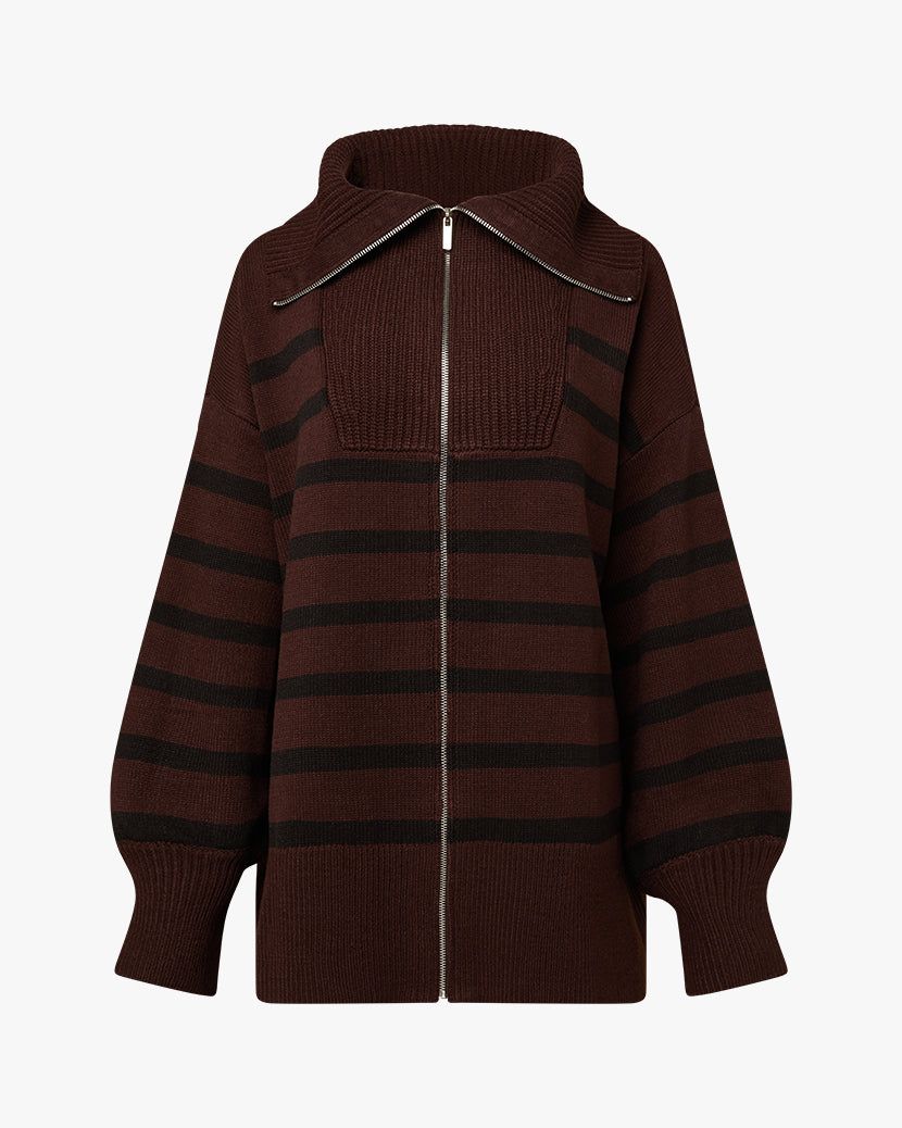 Striped Sweater Zip Up sold by WeWoreWhat product image thumbnail 2