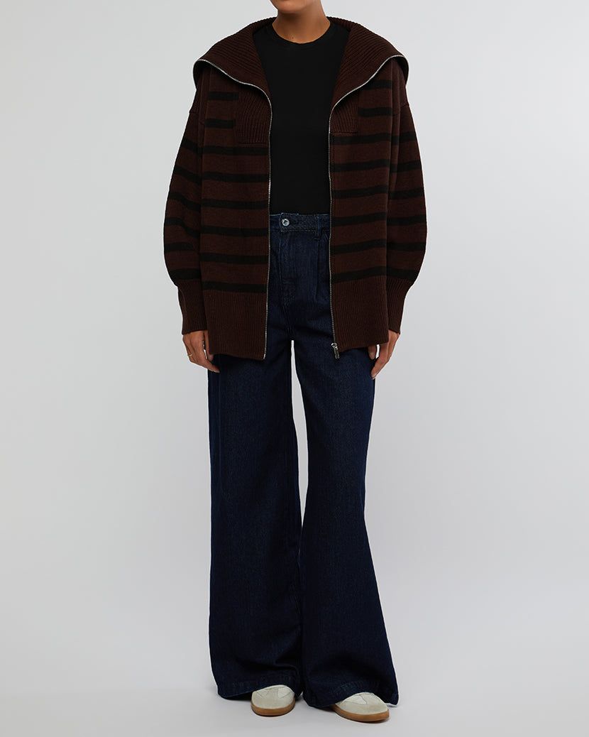 Striped Sweater Zip Up sold by WeWoreWhat product image thumbnail 3