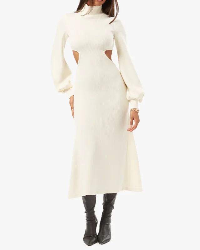 Cutout Wide Rib Sweater Dress sold by WeWoreWhat