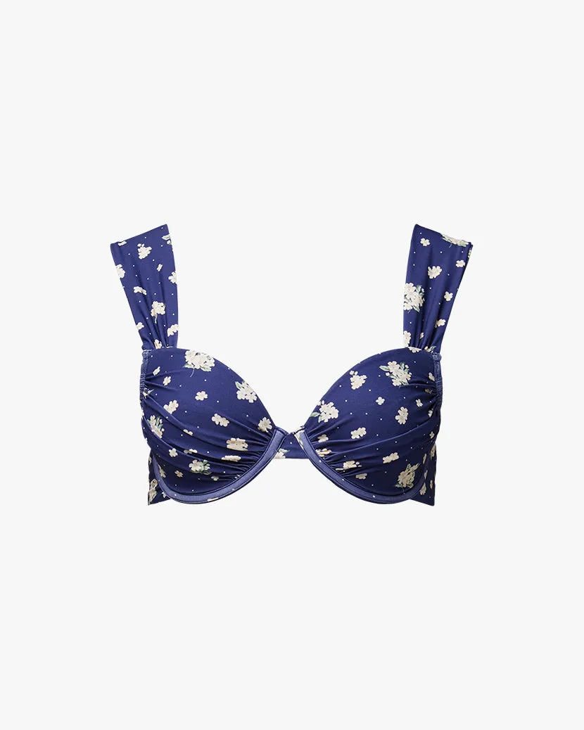 Ruched Claudia Polka Dot Floral Bikini Top sold by WeWoreWhat product image thumbnail 2
