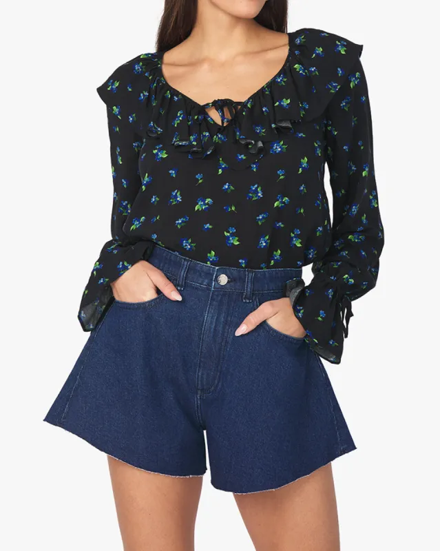 Flare Indigo Comfort Bell Short sold by WeWoreWhat