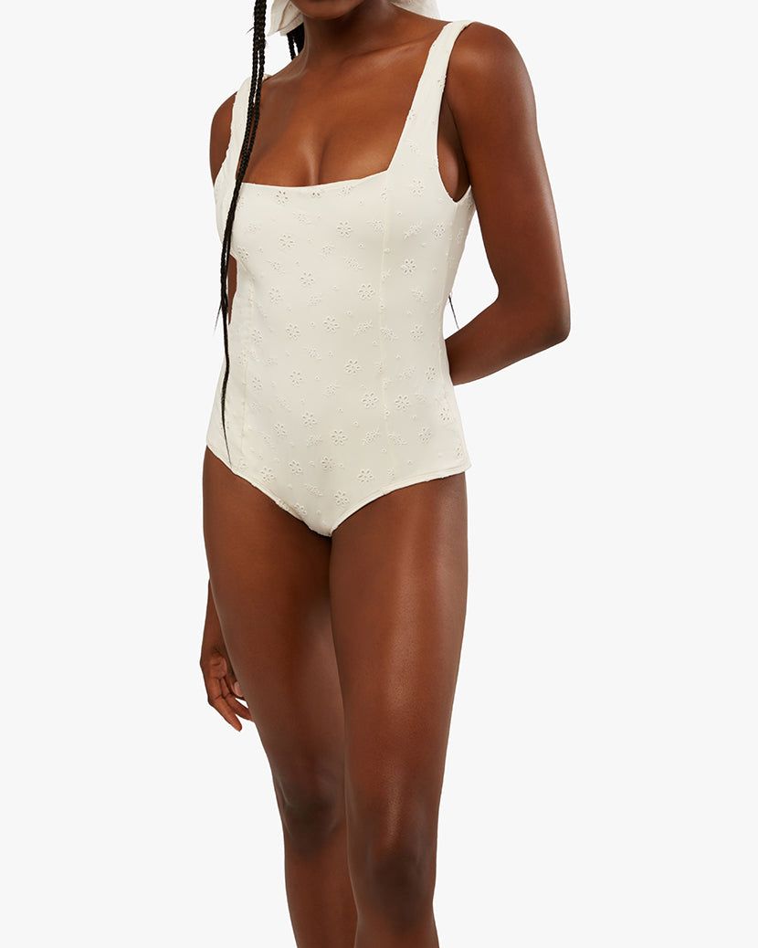 Vintage Low Leg Eyelet One Piece sold by WeWoreWhat