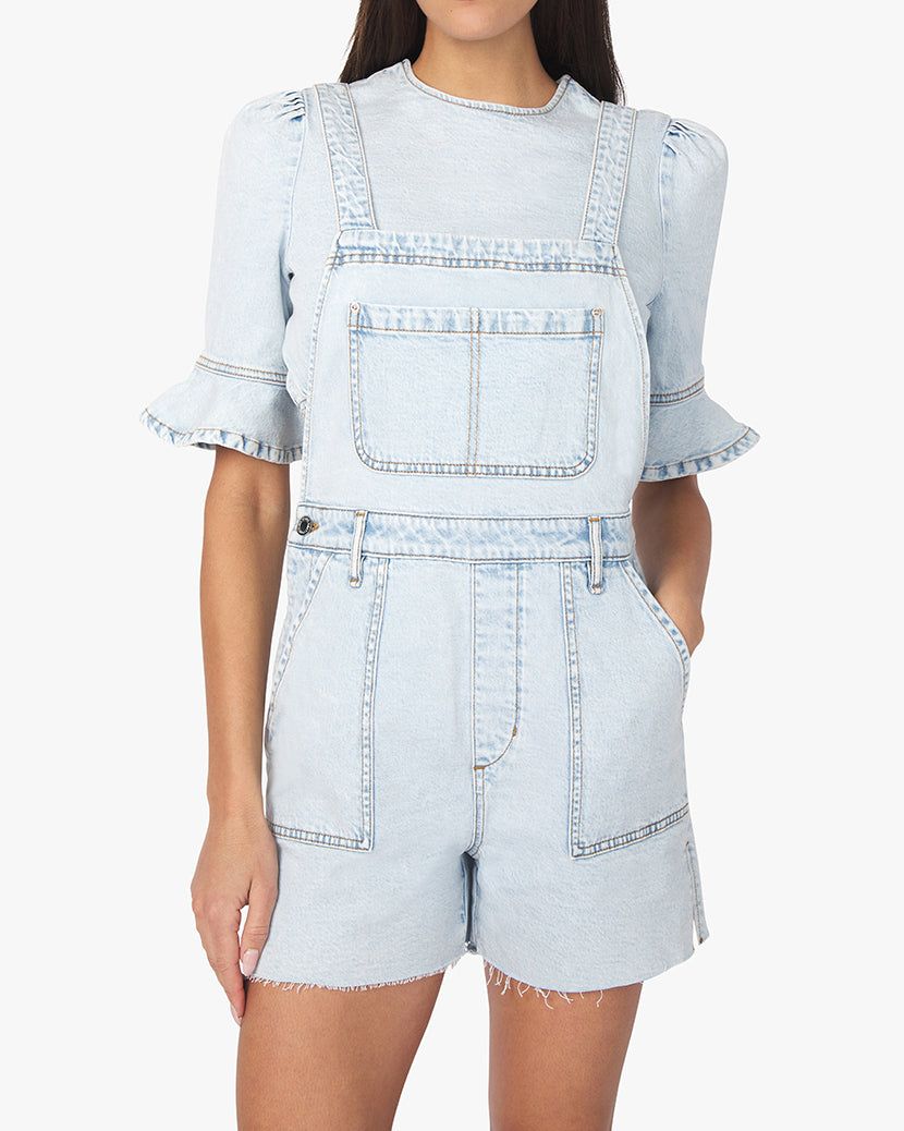 Slit Indigo Comfort Overall Short sold by WeWoreWhat