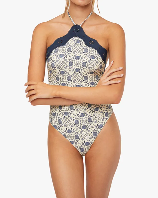 Eyelet Halter One Piece sold by WeWoreWhat