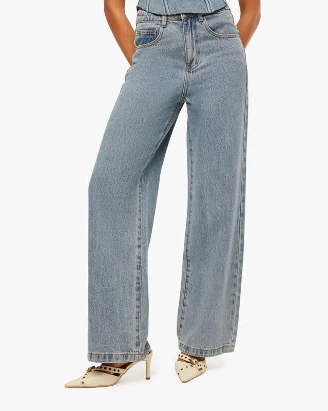 Wide Leg Denim Pant sold by WeWoreWhat