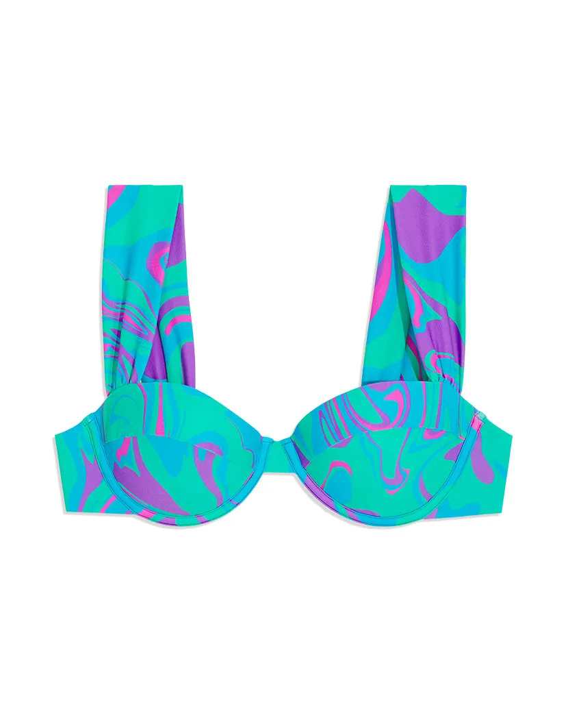 Claudia Paradise Marble Bikini Top sold by WeWoreWhat