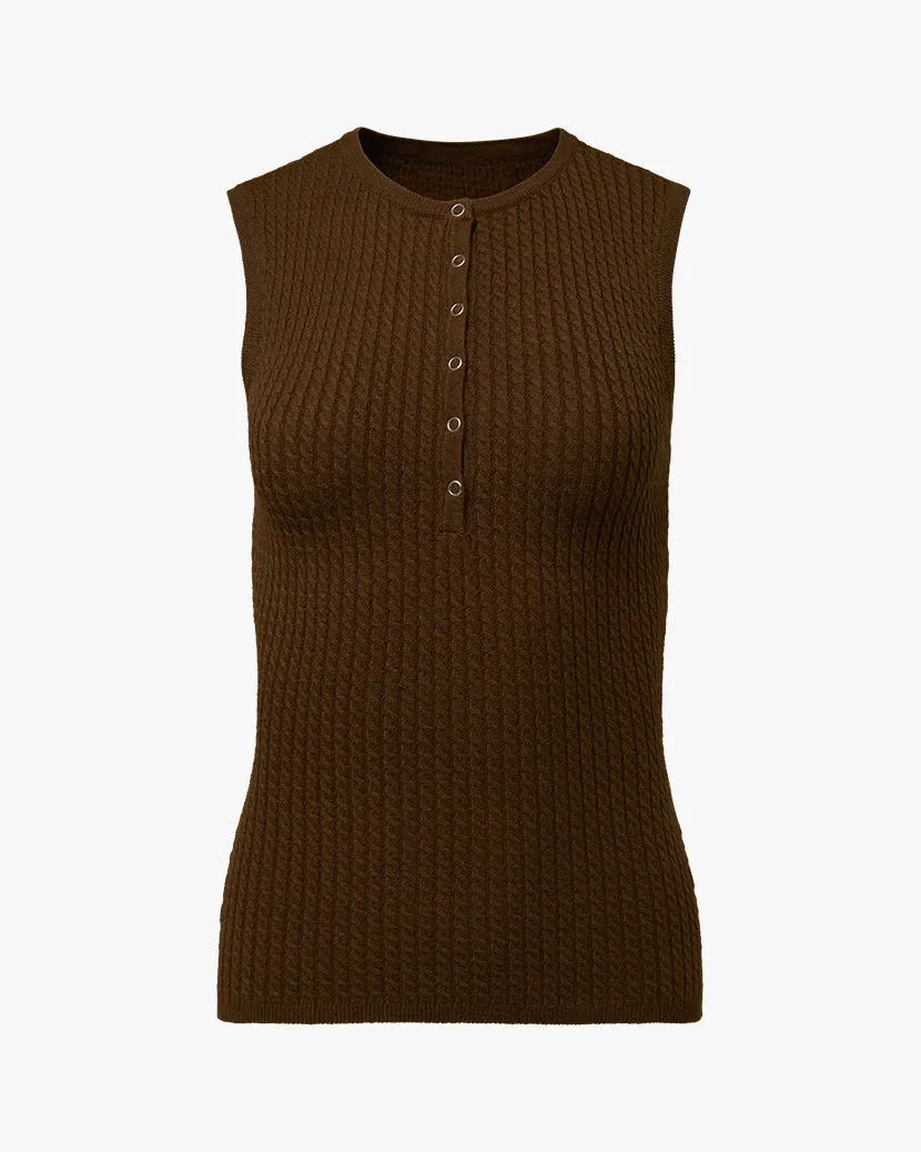 Henley Muscle Tank sold by WeWoreWhat product image thumbnail 3