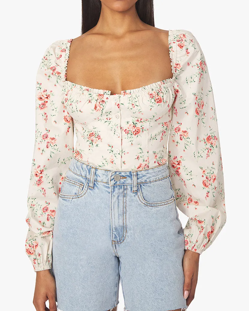 Ruched Cup Dainty Floral Top sold by WeWoreWhat