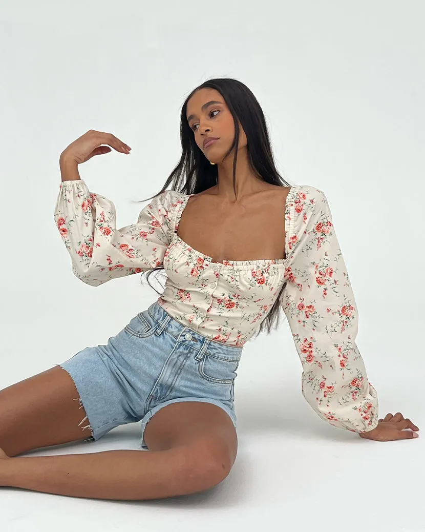 Ruched Cup Dainty Floral Top sold by WeWoreWhat product image thumbnail 3