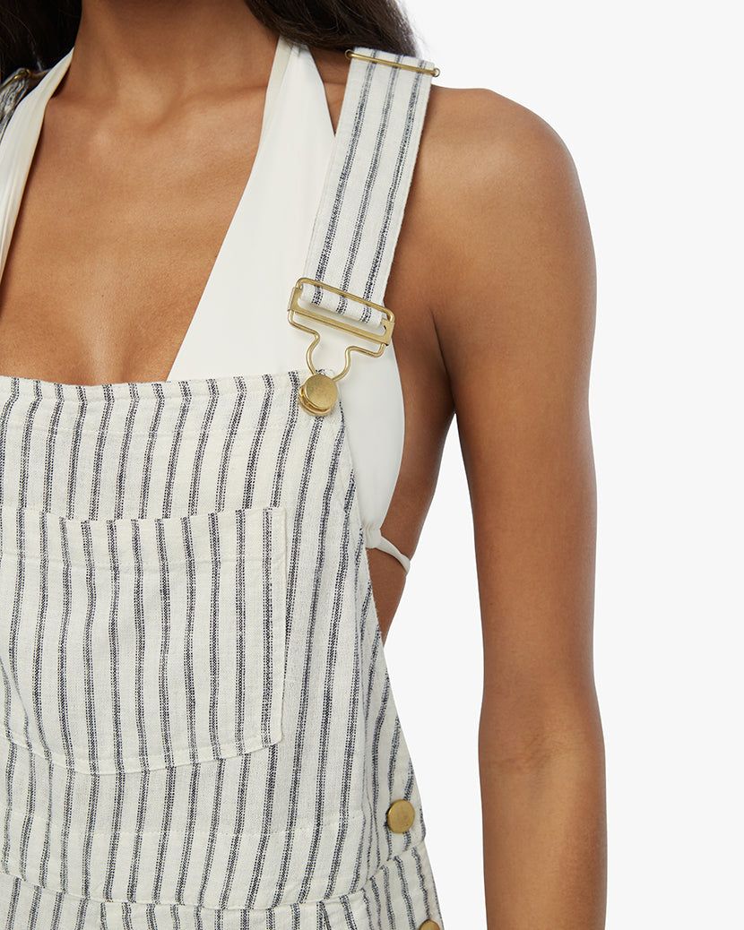 Basic Pinstripe Short Overalls sold by WeWoreWhat product image thumbnail 4