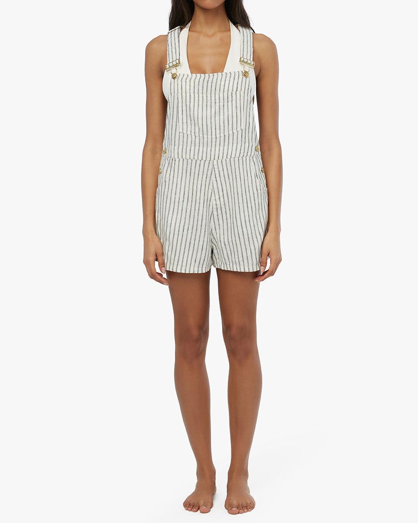 Basic Pinstripe Short Overalls sold by WeWoreWhat product image thumbnail 5