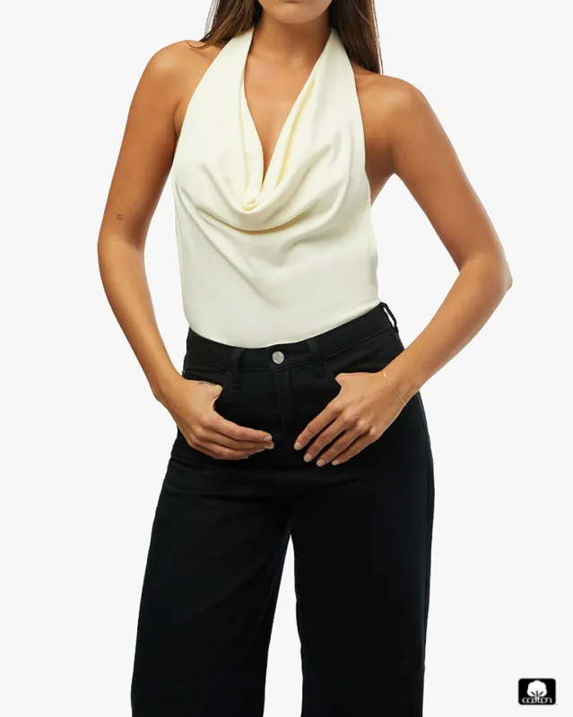 Cowl Halter Bodysuit sold by WeWoreWhat