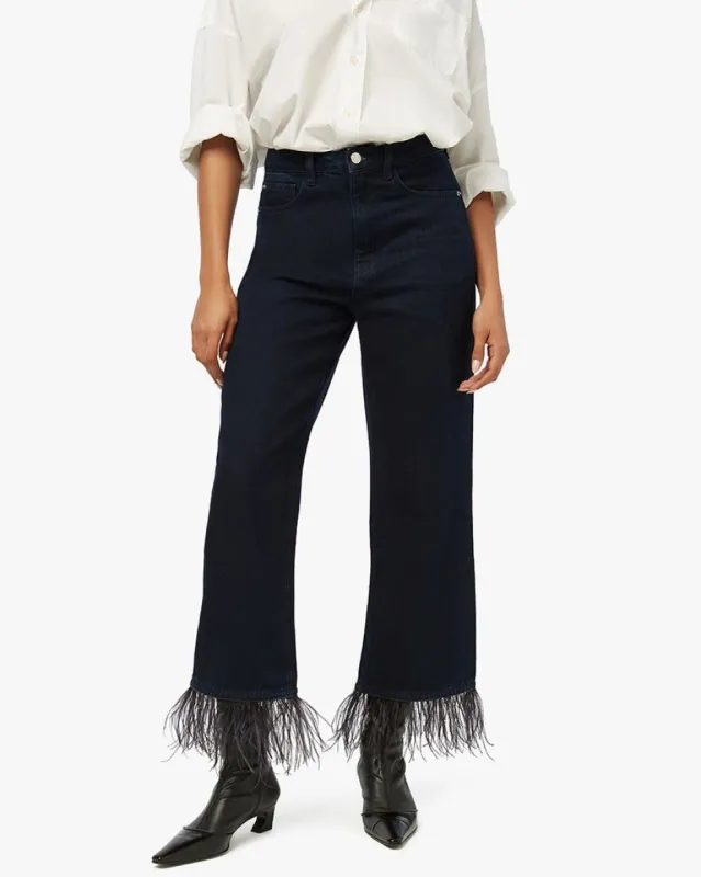 Feather Indigo Denim Straight Leg Jean sold by WeWoreWhat