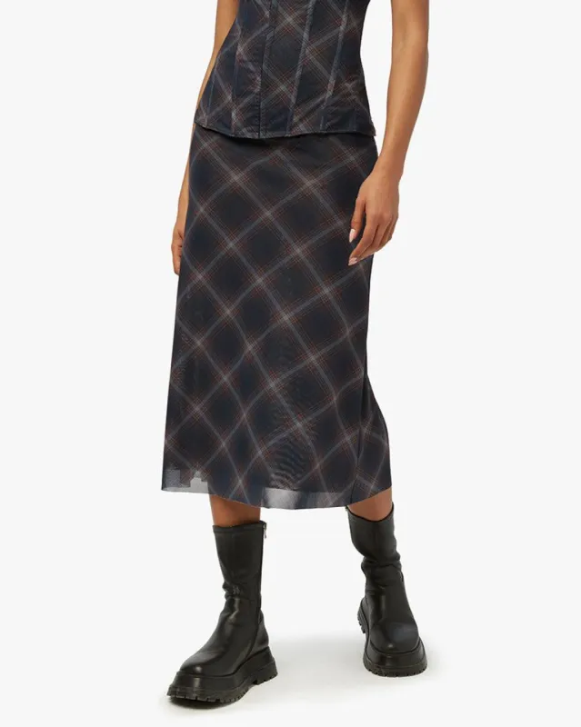 Diagonal Plaid Midi Skirt sold by WeWoreWhat