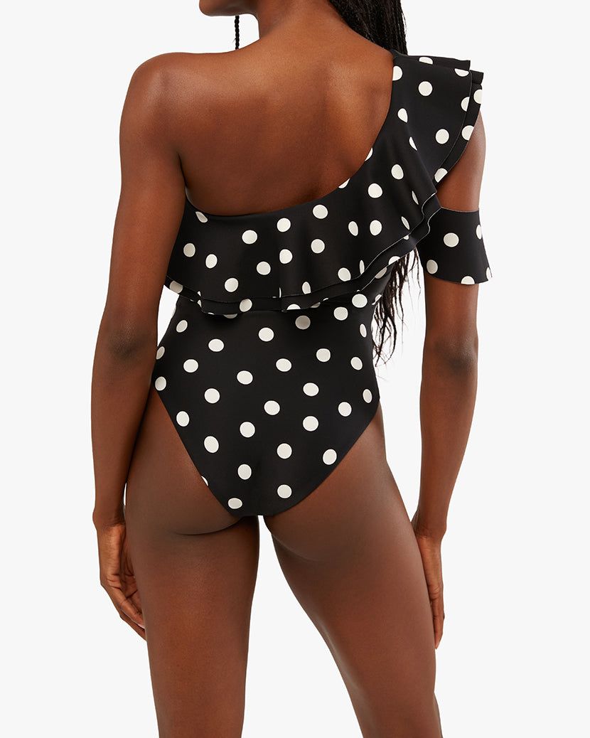 Ruffle Asymmetrical Oversized Polka Dot One Piece sold by WeWoreWhat product image thumbnail 4