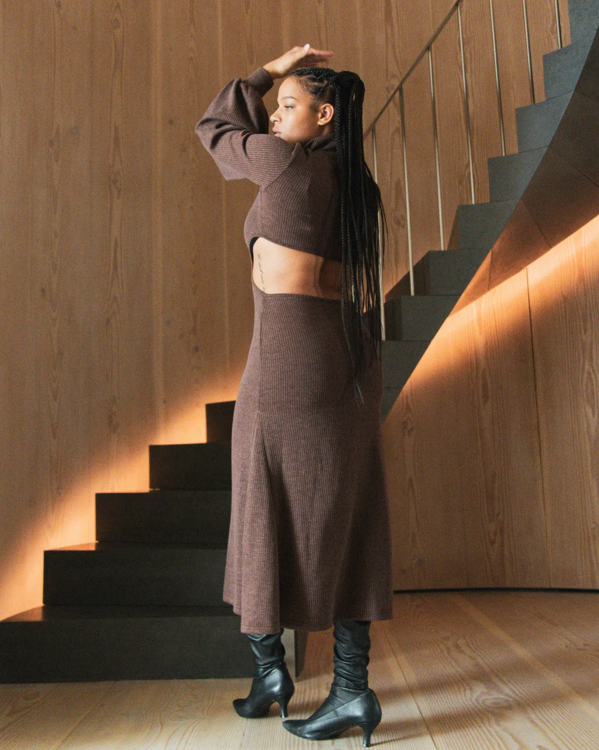 Cutout Wide Rib Sweater Dress sold by WeWoreWhat product image thumbnail 3