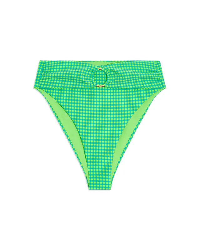 O-Ring Neon Seersucker Bikini Bottom sold by WeWoreWhat