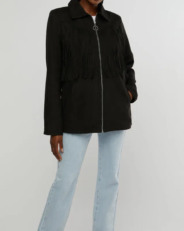 Fringe Jacket sold by WeWoreWhat
