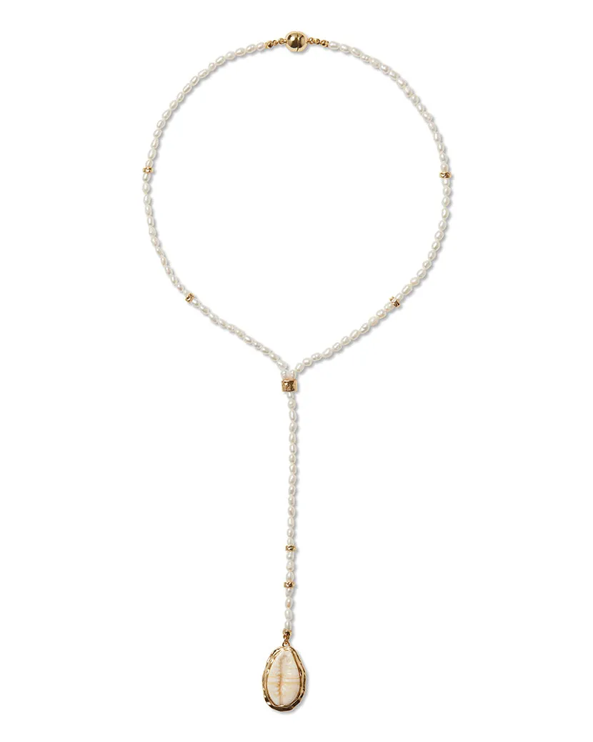 Pearl Drop Necklace With Shell Pendant sold by WeWoreWhat