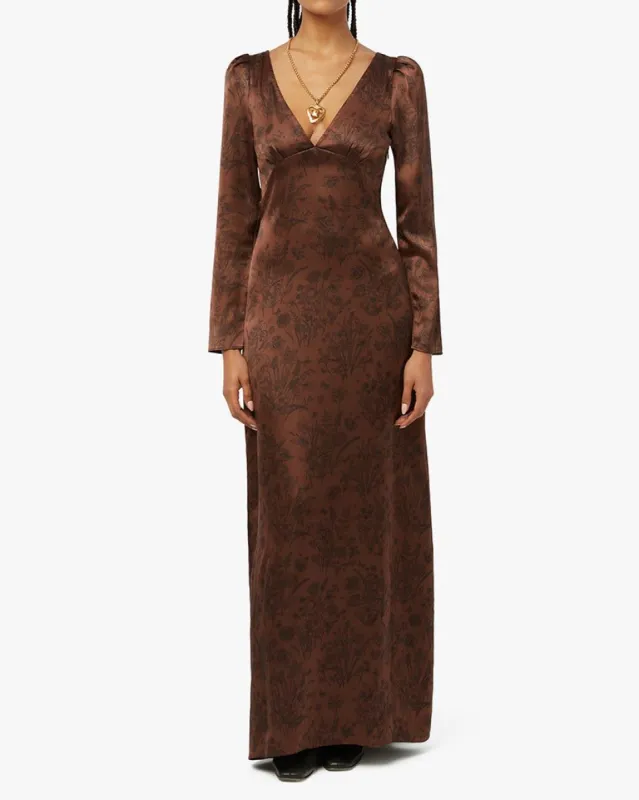 Cowl Back Floral Toile Maxi Dress sold by WeWoreWhat