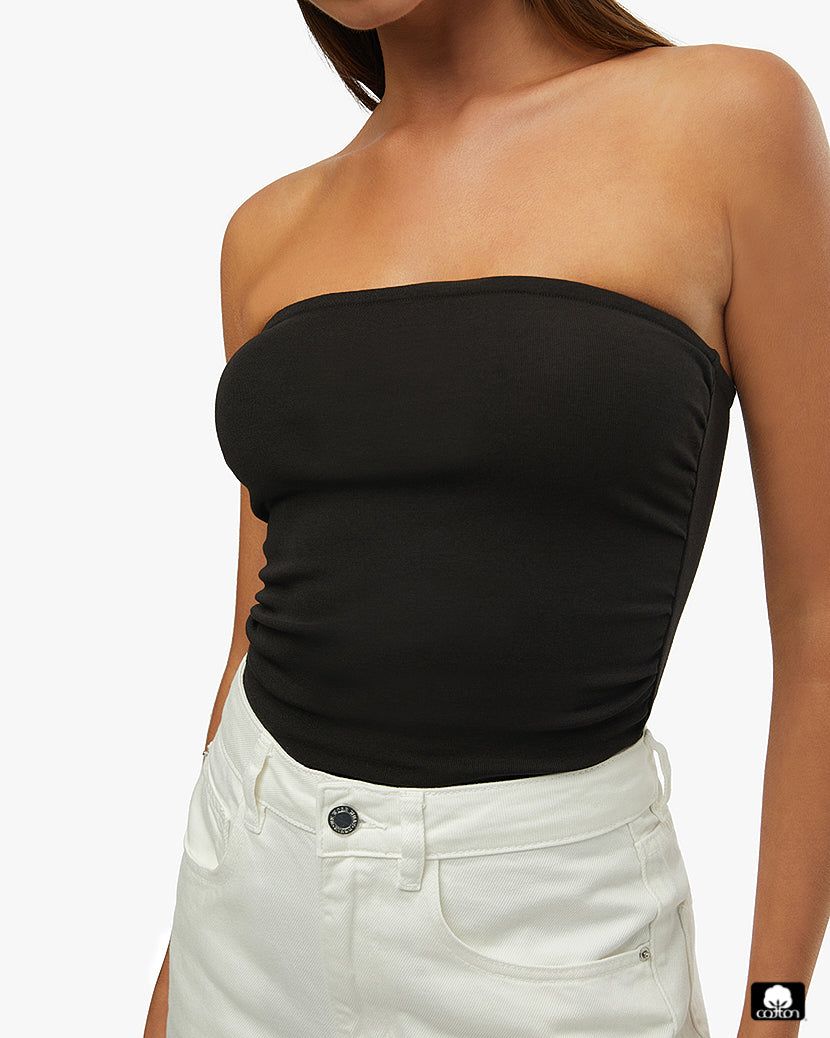 Ruched Strapless Bodysuit sold by WeWoreWhat product image thumbnail 3