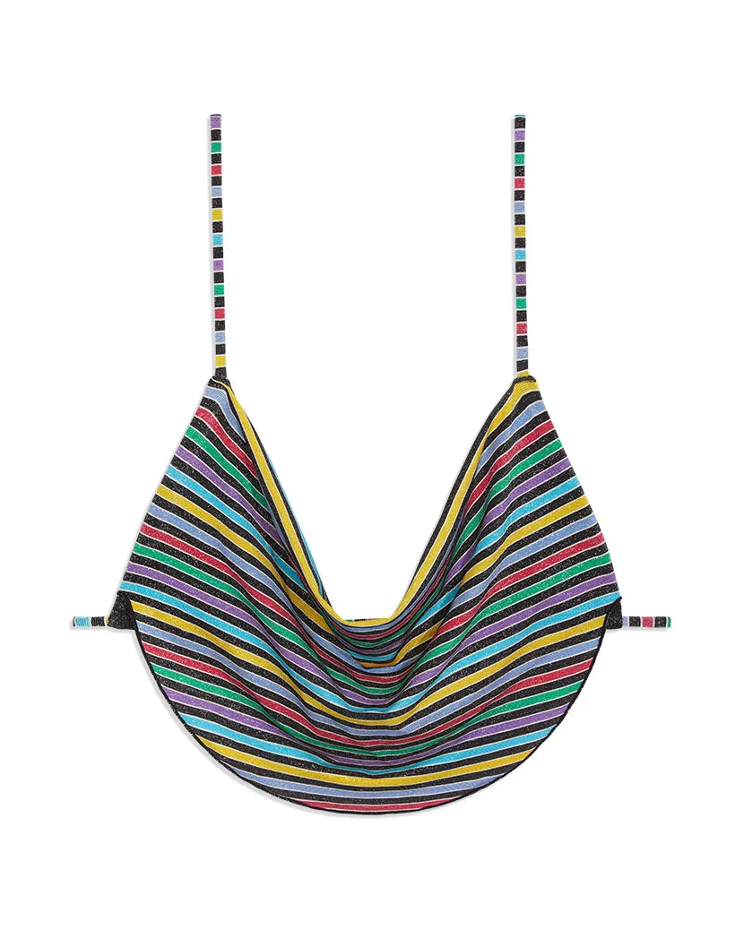 Cowl Neck Lurex Stripe Bikini Top sold by WeWoreWhat