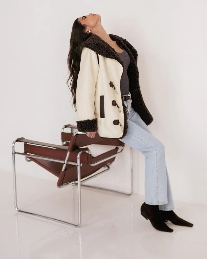 Faux Suede Bonded Sherpa Toggle Jacket sold by WeWoreWhat product image thumbnail 3