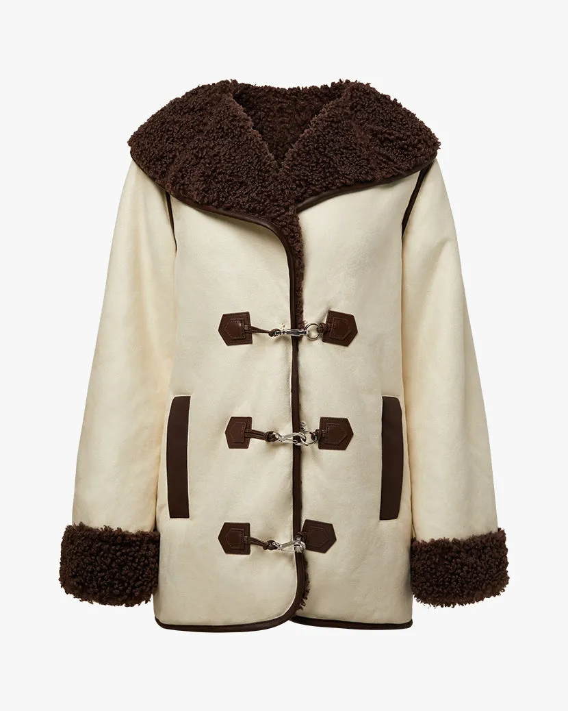 Faux Suede Bonded Sherpa Toggle Jacket sold by WeWoreWhat product image thumbnail 2