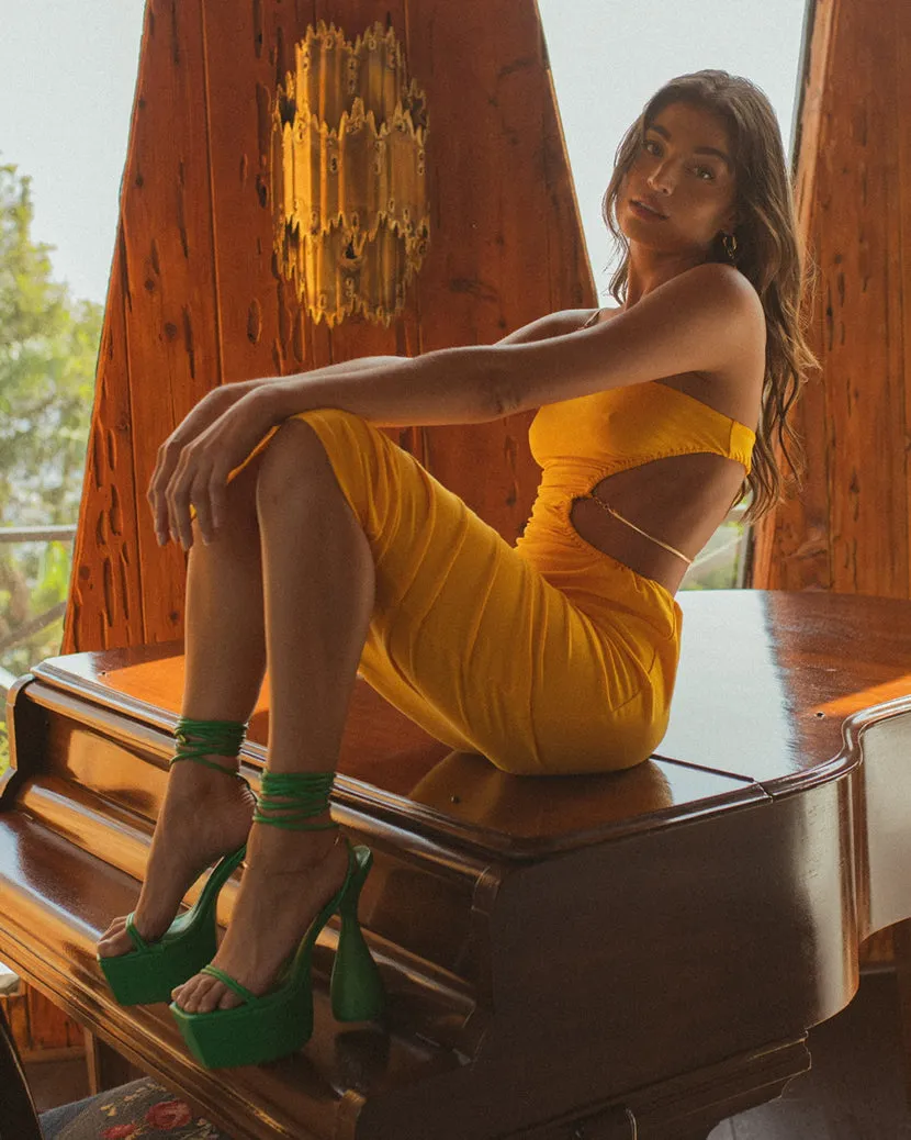 Snake Chain Jersey Knit Cutout Maxi Dress sold by WeWoreWhat product image thumbnail 5